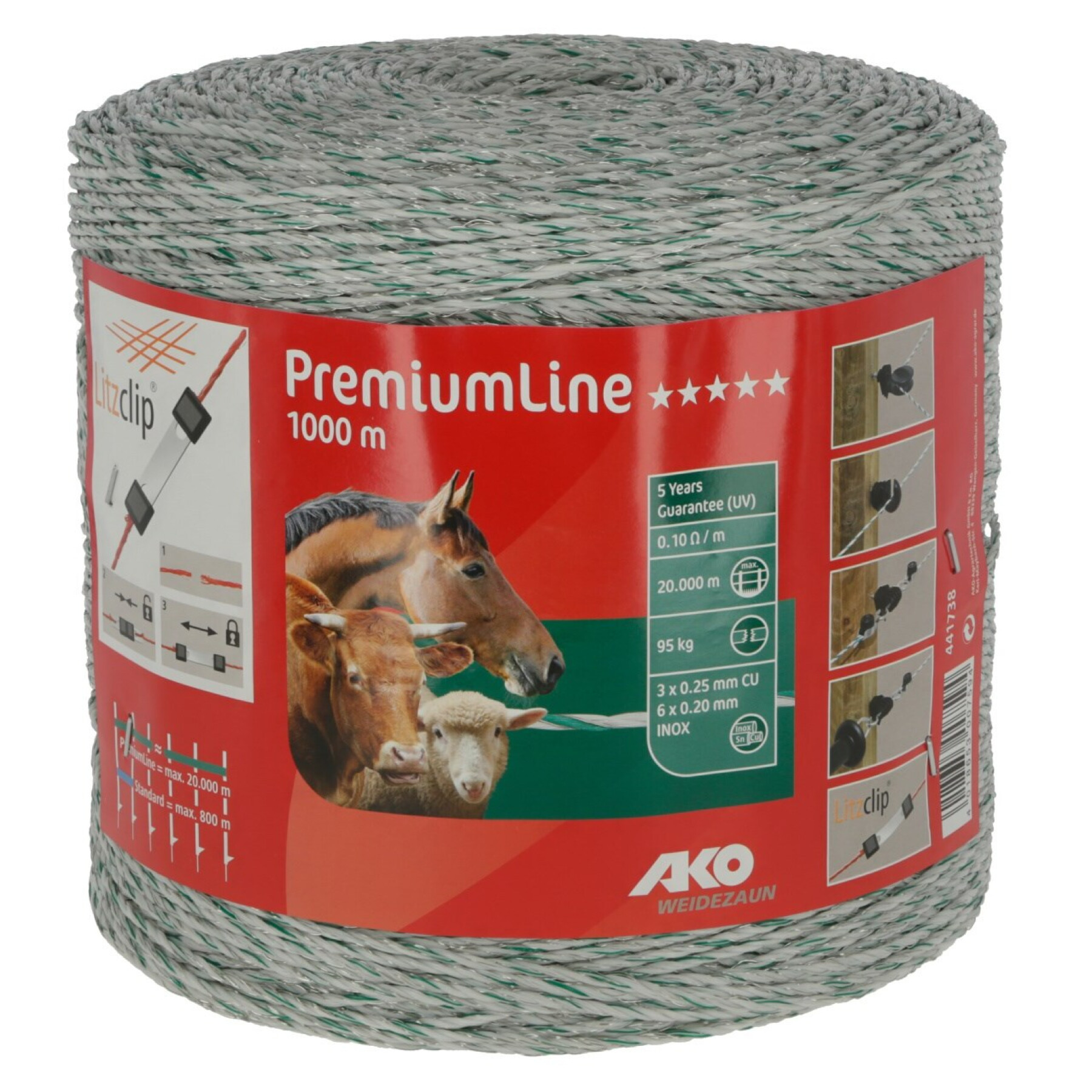 Cordelette pour clôture électrique Ako Premium Line