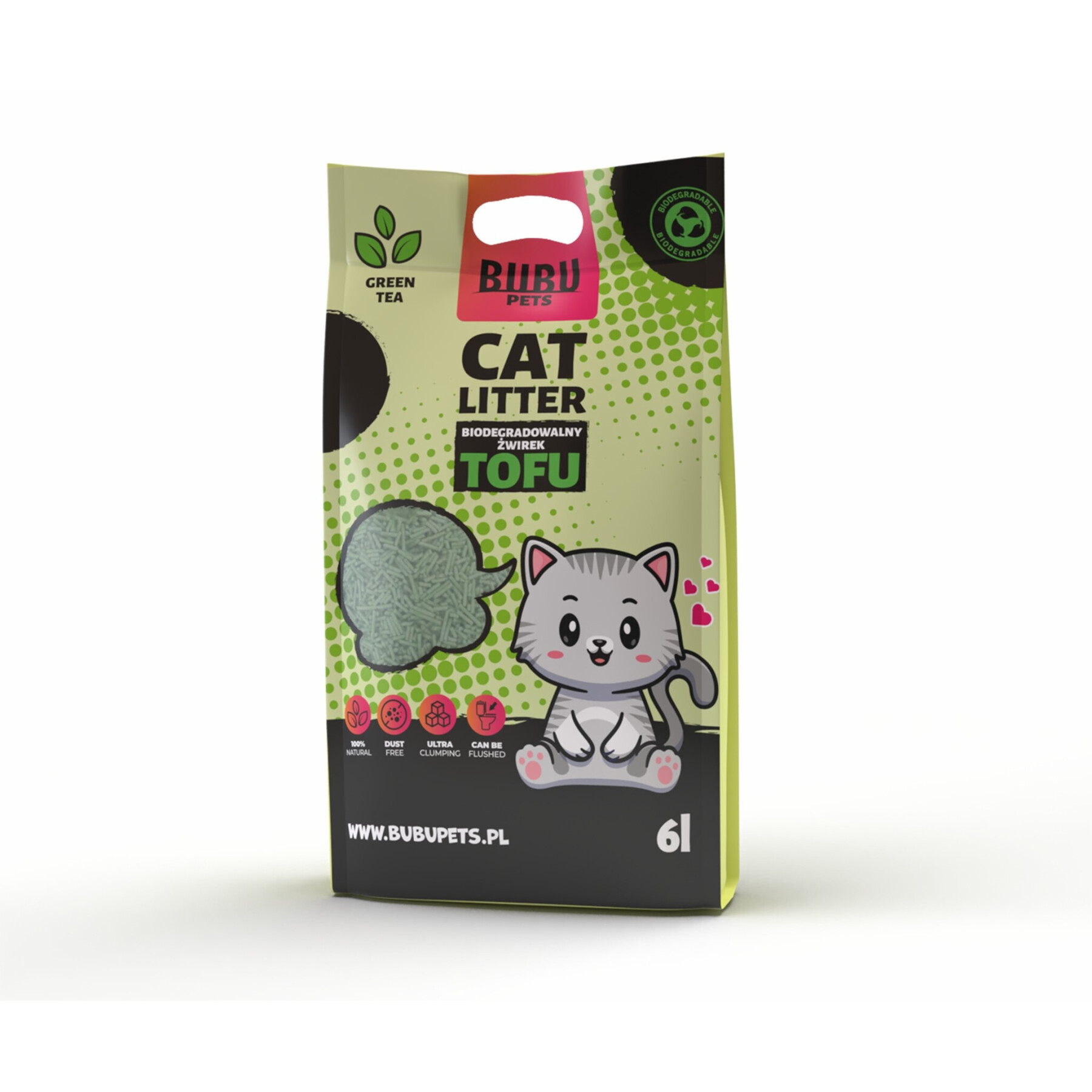 Litière pour chat en thé vert BUBU Pets Tofu