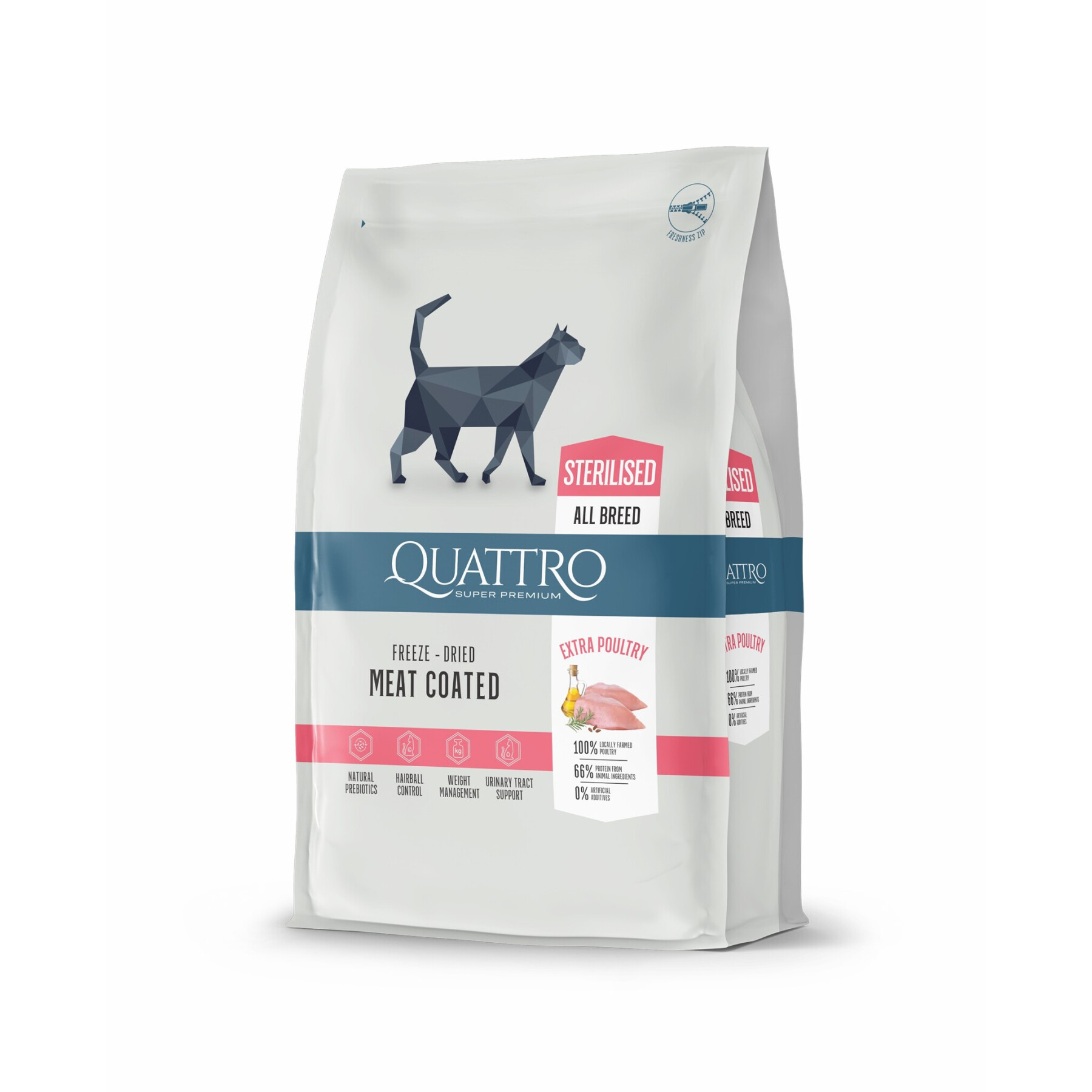 Croquettes pour chat stérilisée volaille BUBU Pets Quatro Super Premium