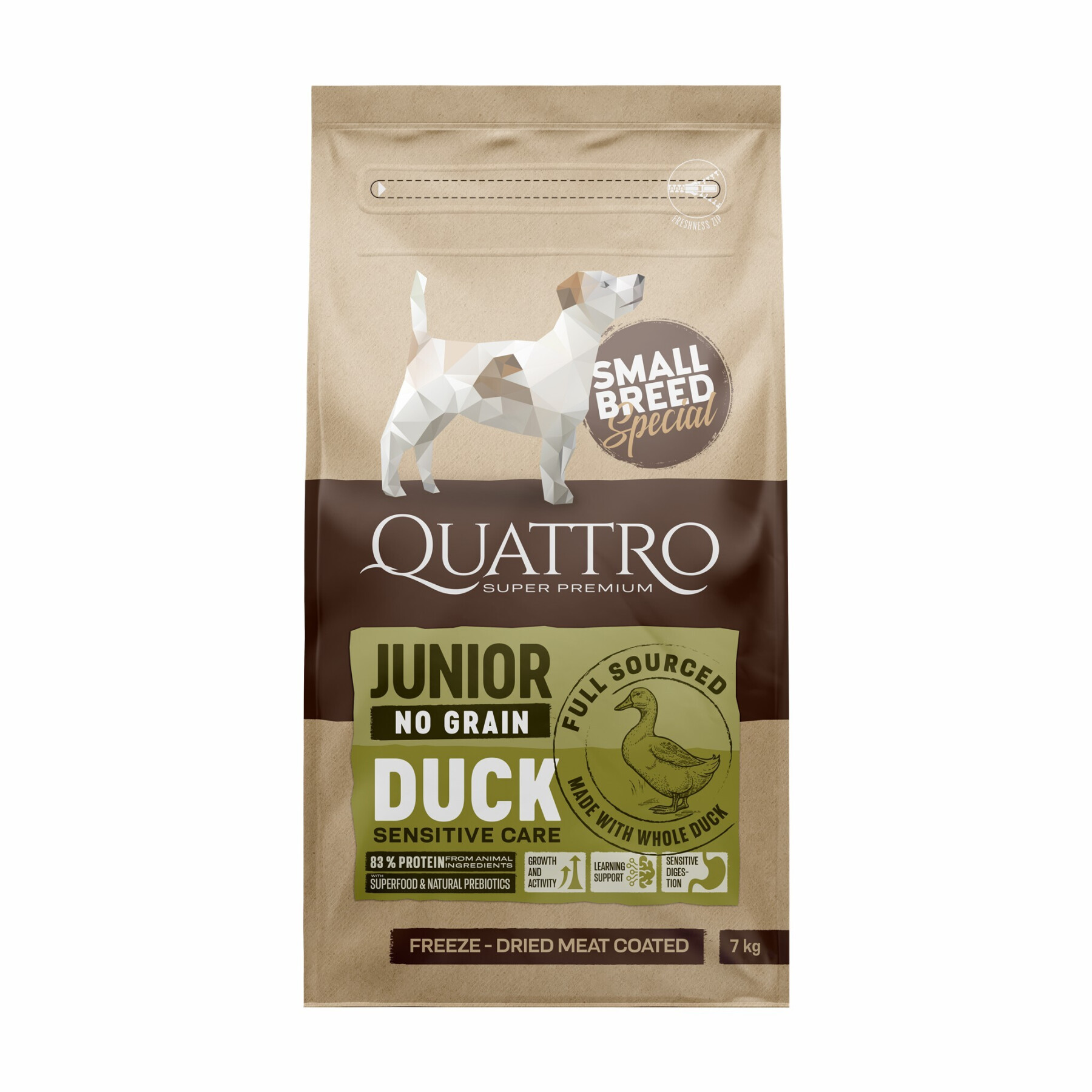 Croquettes pour chien petite race canard BUBU Pets Quatro Super Premium