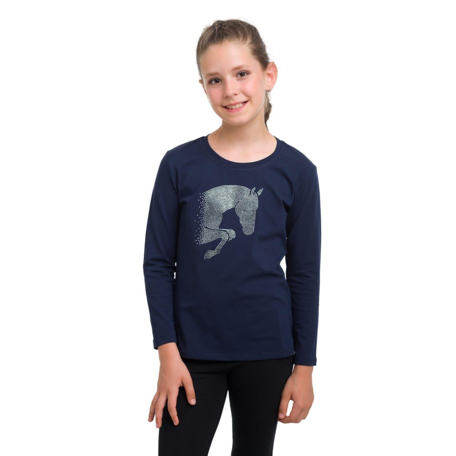 T-shirt manches longues coton fille Cavalliera Jumping Star