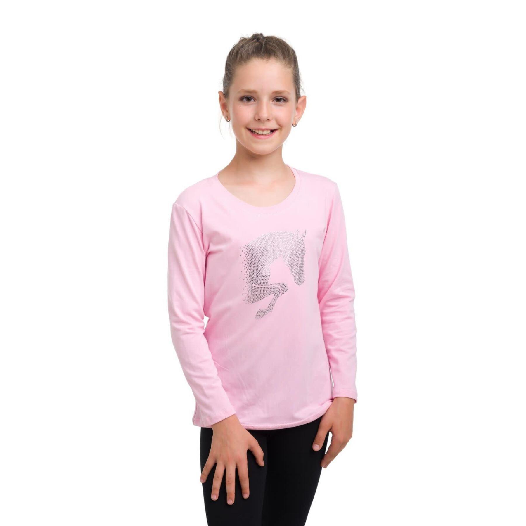 T-shirt manches longues coton fille Cavalliera Jumping Star
