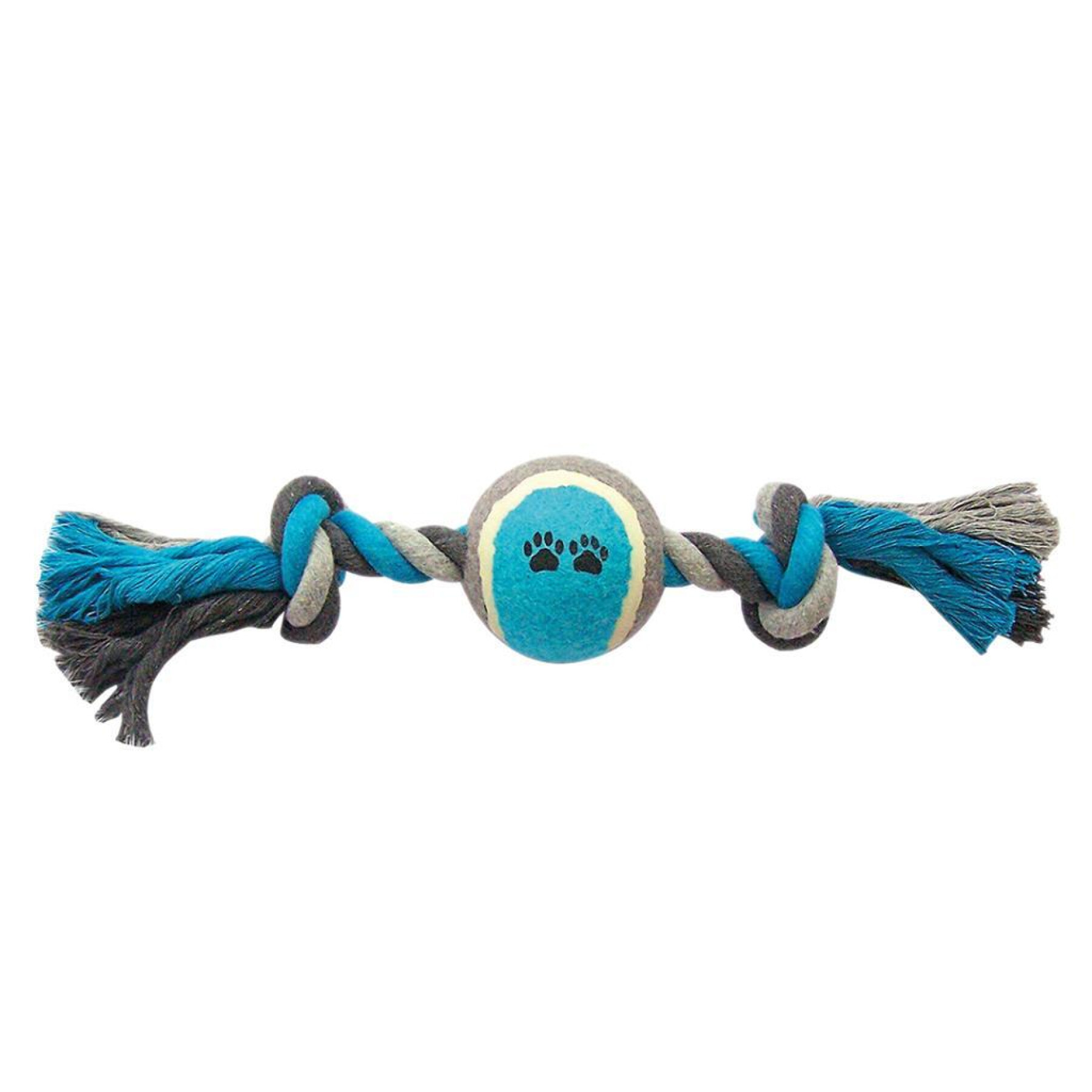 Corde pour chien en cotton avec 2 noeuds balle de tennis Duvoplus