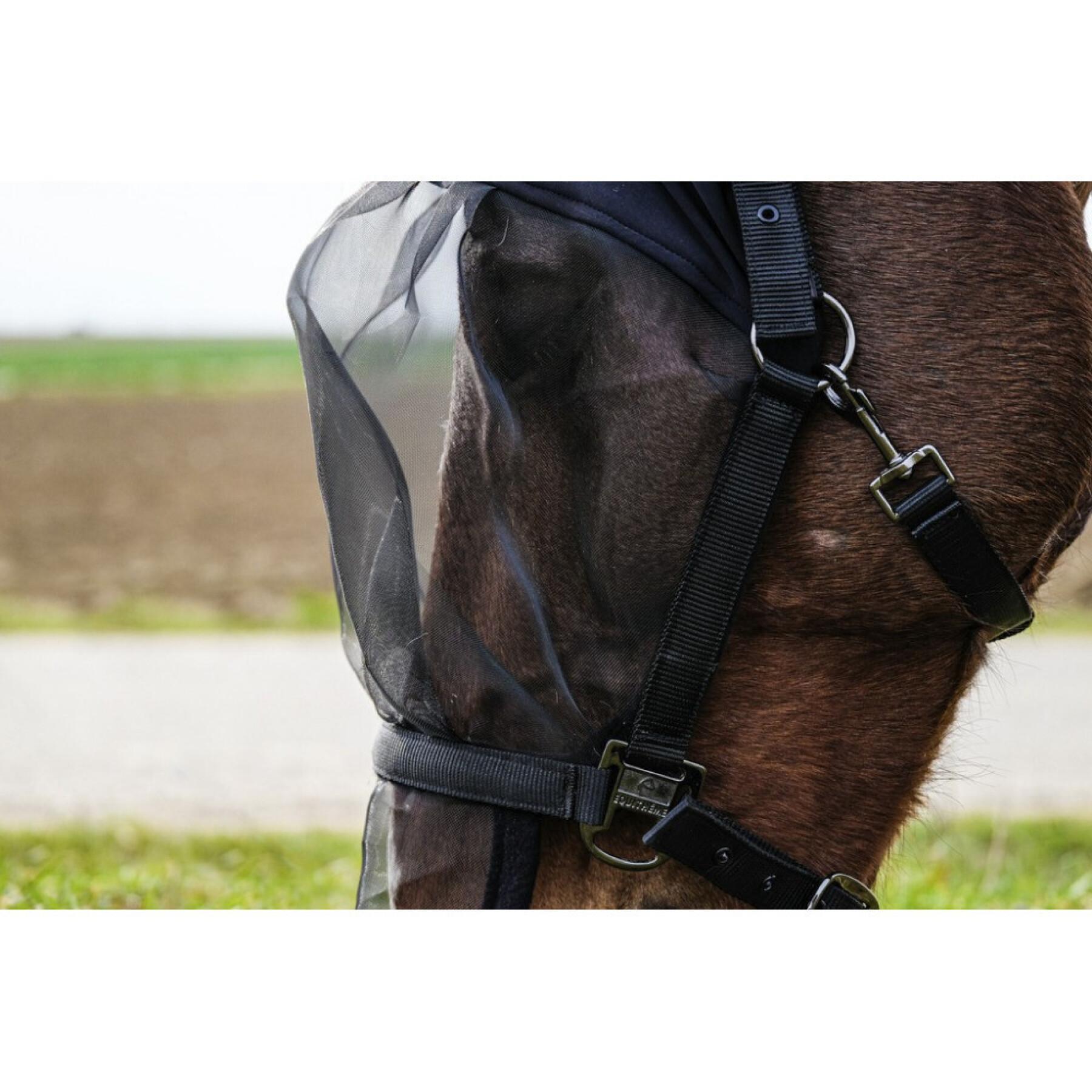Licol et masque anti-mouches anti UV pour cheval Equithème