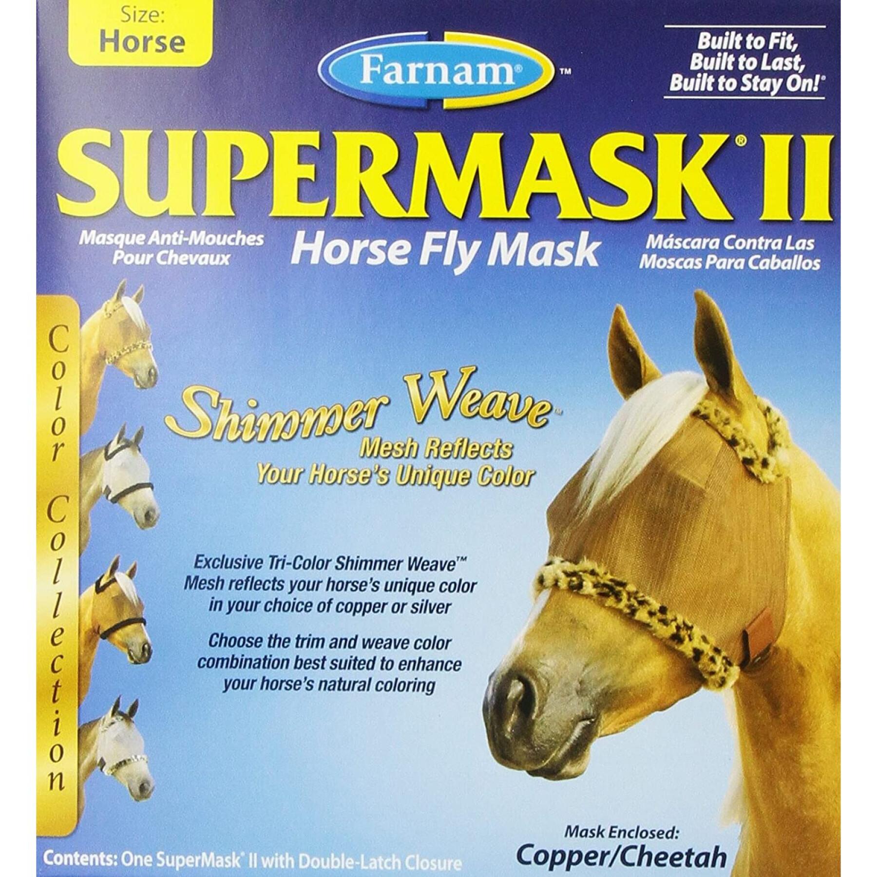 Masque anti-mouches pour cheval avec oreilles Farnam Supermask II Horse Horse