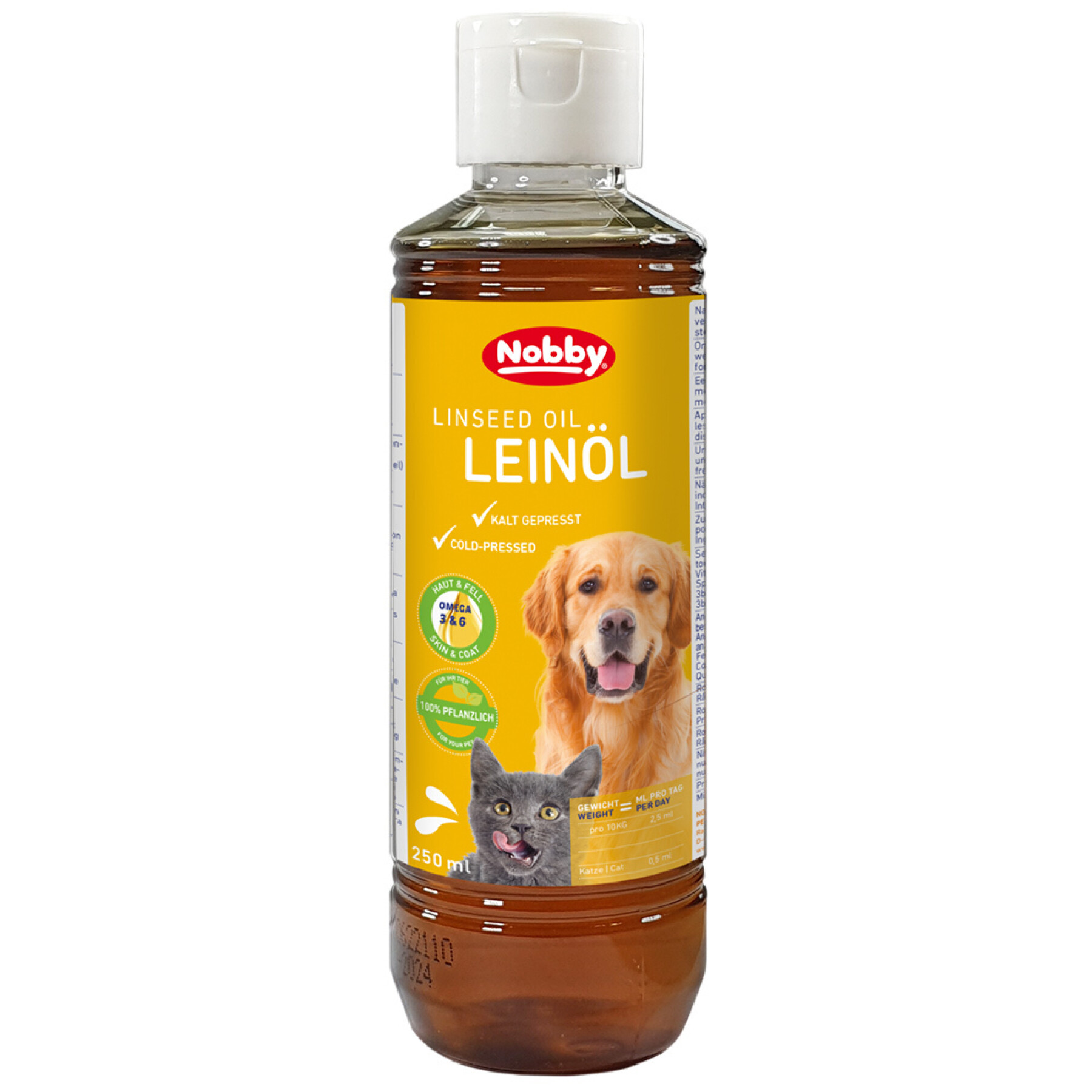 Complément alimentaire pour chien et chat huile de lin Nobby Pet