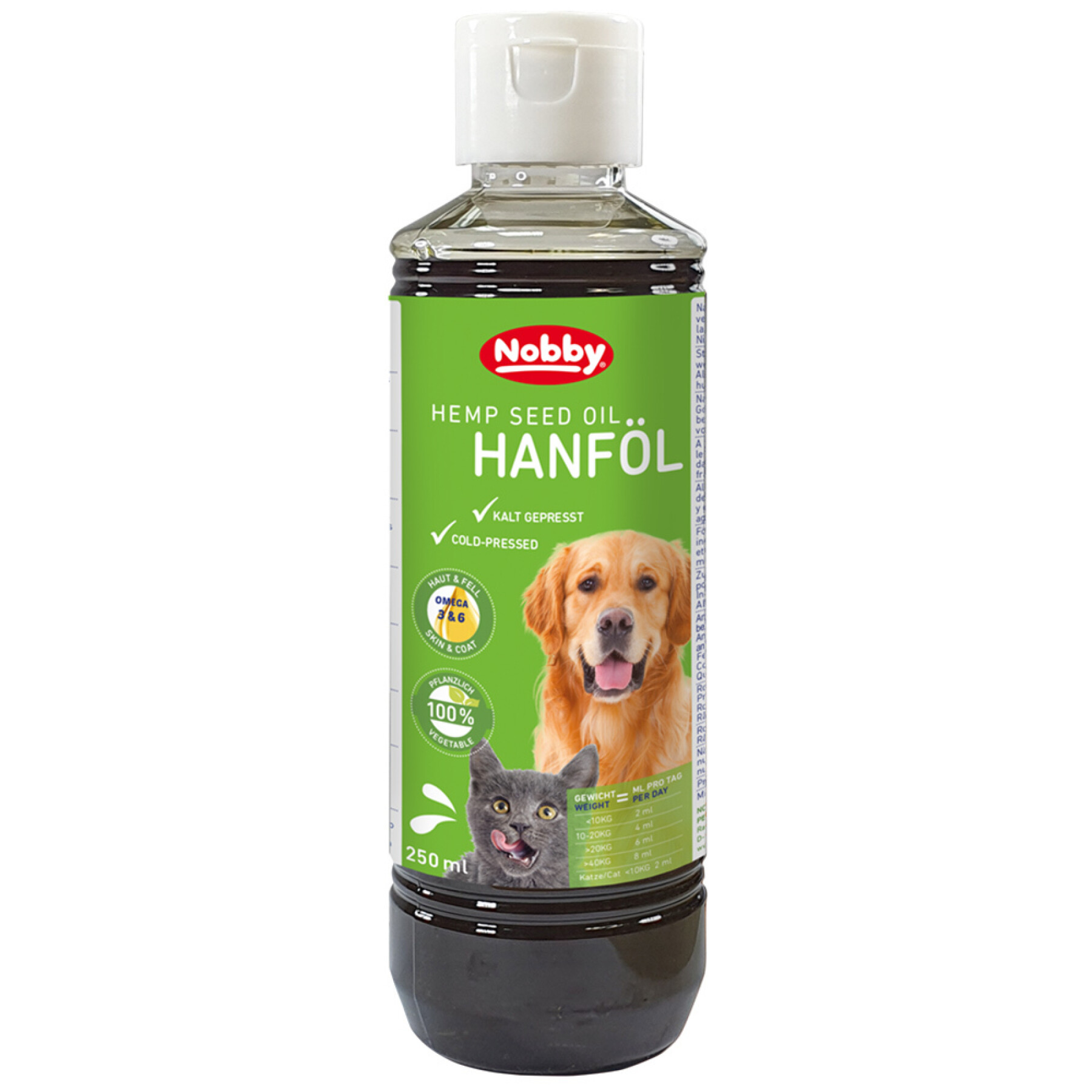Complément alimentaire pour chien et chat huile de graines de chanvre Nobby Pet