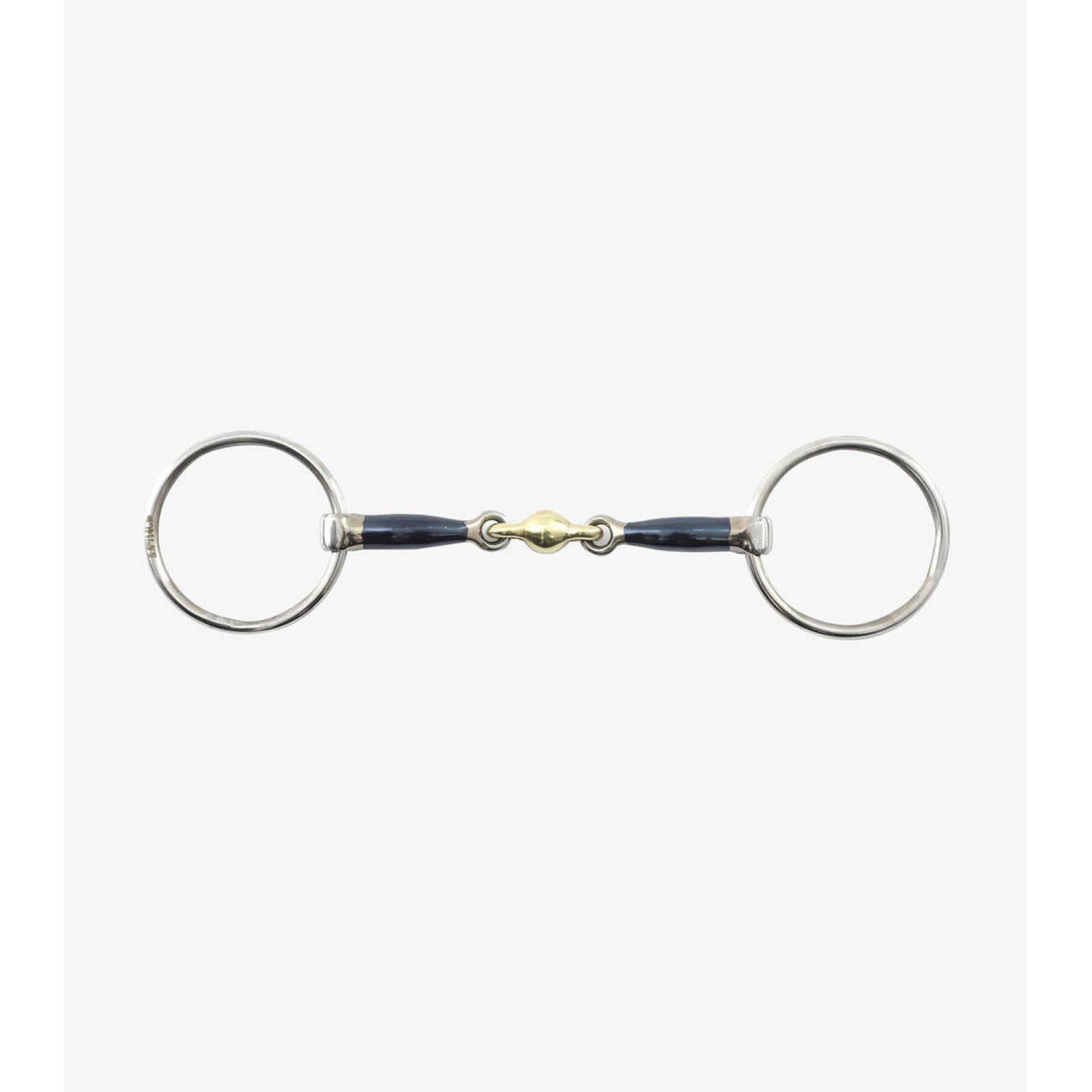 Mors 2 anneaux  en fer bleu avec losange en alliage pour cheval Premier Equine Sweet Iron