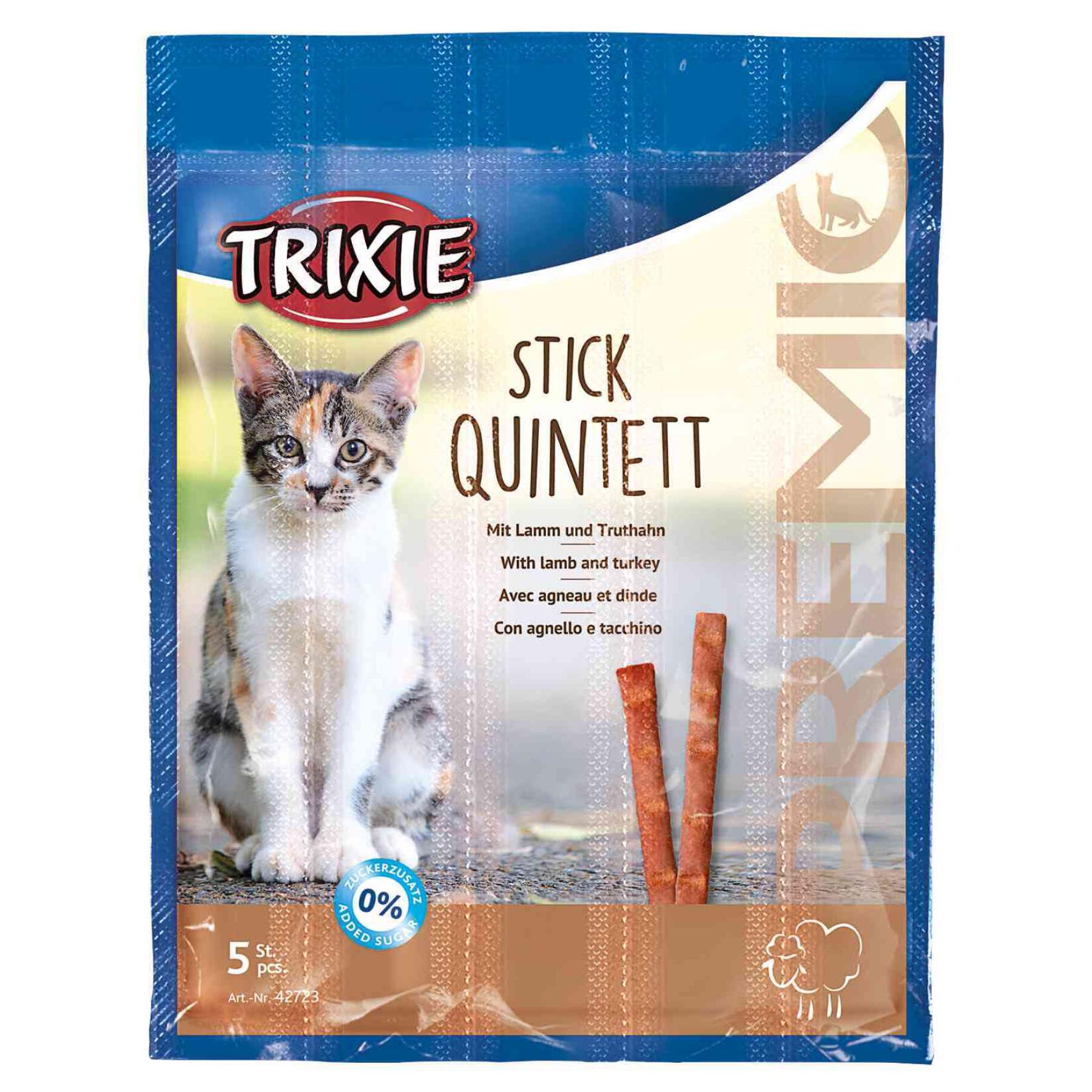 friandises pour chat à l'agneau/à la dinde Trixie Premio Stick Quintett