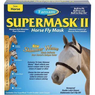 Masque anti-mouches pour cheval sans oreilles Farnam Supermask Xl XL