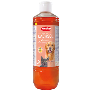 Complément alimentaire pour chien et chat huile de saumon Nobby Pet 500 ml