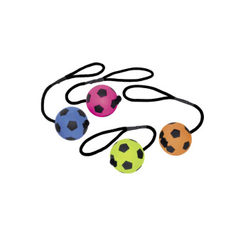 Balle de football pour chien caoutchouc mousse avec corde Nobby Pet