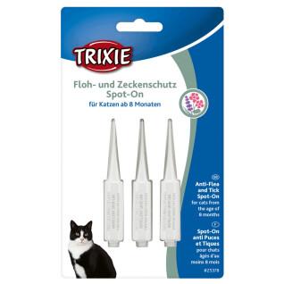 Lot de 6 lots de 3 Pipettes anti-puces et tiques pour chat Trixie Spot-On