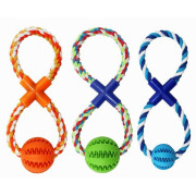 Jouet pour chien baseball dentaire avec corde en coton en forme de 8 BUBU Pets