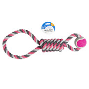 Corde pour chien en cotton avec pendule balle de tennis Duvoplus