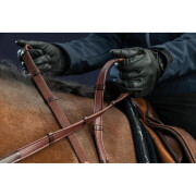 Rênes pour cheval en cuir avec 7 arretoirs Dy’on Hunter 5/8"